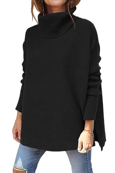 Marie™ - Pull Oversize Col Roulé en Laine