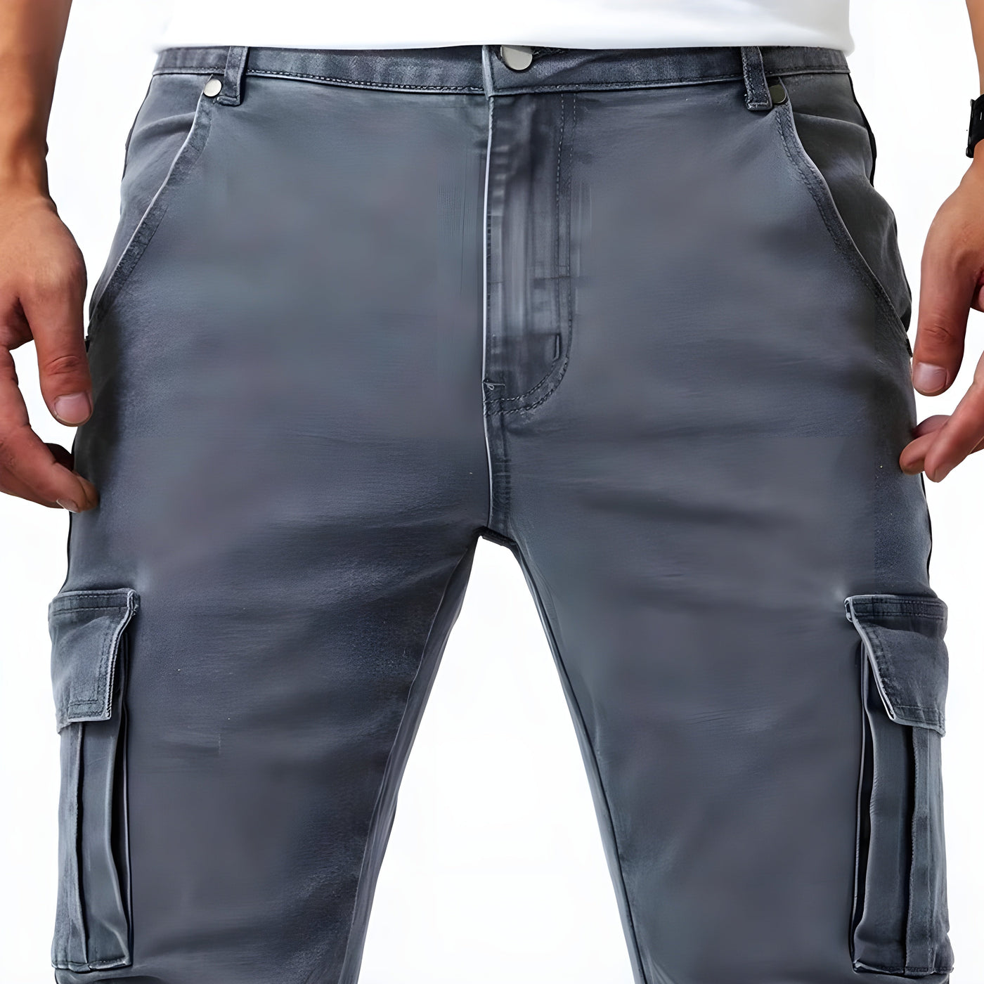 François™ - Pantalons Cargo en Denim Élastique