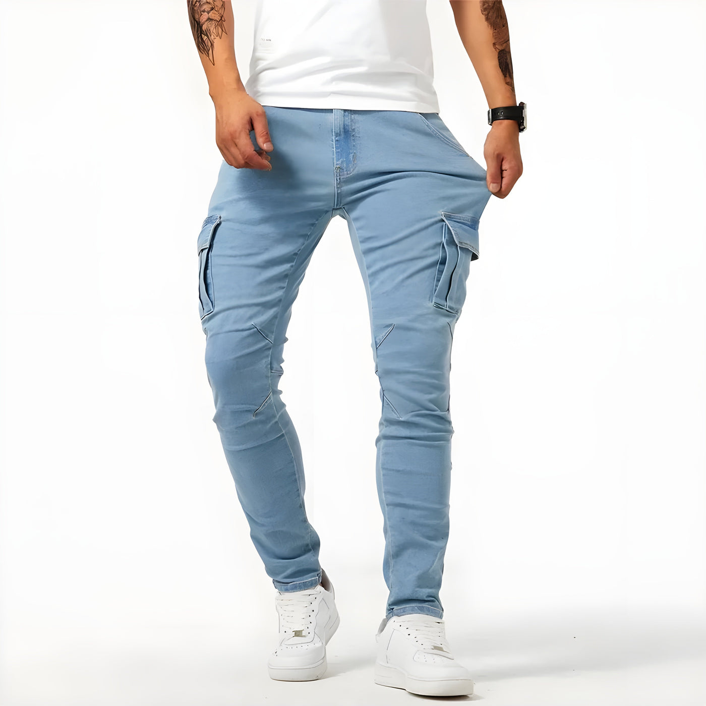 François™ - Pantalons Cargo en Denim Élastique