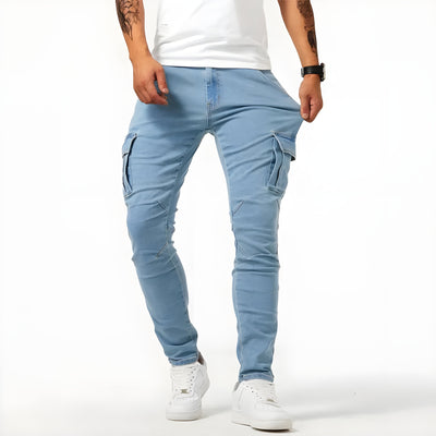 François™ - Pantalons Cargo en Denim Élastique