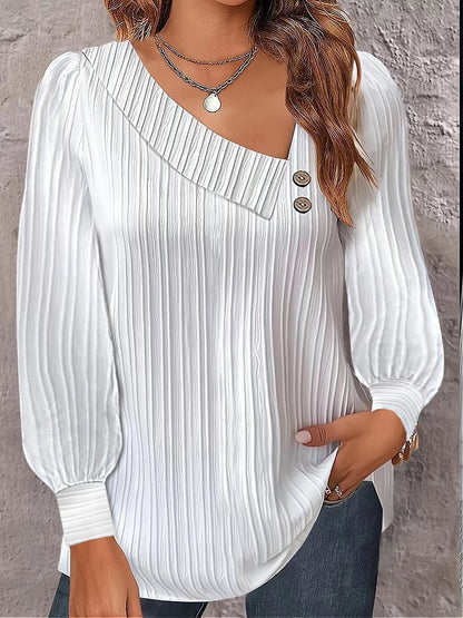 Anastasia™ Allsidig plissert skjorte med lange ermer