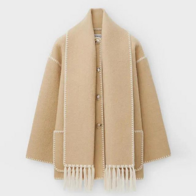 Lucie™ - Manteau Élégant en Laine avec Écharpe d'Hiver