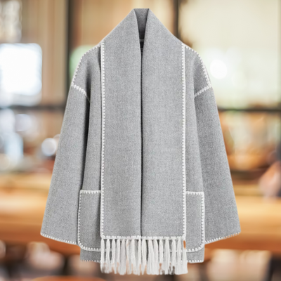 Lucie™ - Manteau Élégant en Laine avec Écharpe d'Hiver