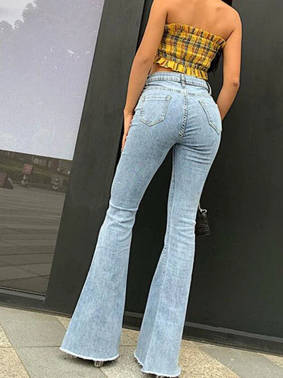 Amélie™ - Jeans Évasés Taille Haute Vintage